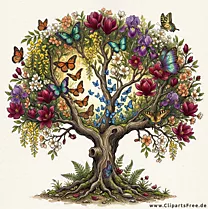 Wunderbaum aus einem Märchen Illustration