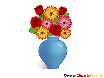 Blumenstrauss in Vase Clipart, Bild, Illustration, Grafik zum Drucken
