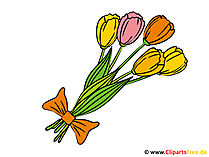 Blumenstrauß mit Tulpen Bild - Clipart