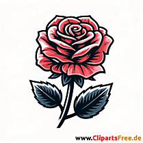 Clipart avec rose