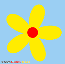 Clip art fleur jaune sur fond bleu