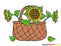Korb mit Blumen Bild - Cliparts