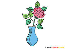Rose in Vase Bild - Clipart