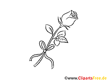 Rose zum Drucken und Ausmalen Clipart, Bild, Grafik