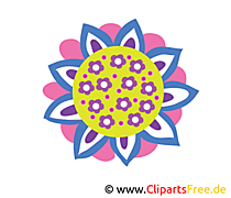 Schöne bunte Blume Bild, Clipart, Cartoon, Illustration
