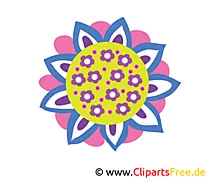 Schöne bunte Blume Bild, Clipart, Cartoon, Illustration