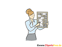 Buchhalterin Clipart, Grafik, Bild, Cartoon