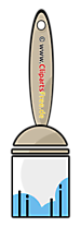 Clipart Pinsel mit blauer Farbe