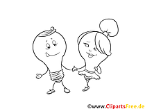Freundschaft, Freund und Freundin Glühbirnen Clipart
