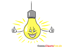 Lachende Comic Glühbirne angemacht Clipart kostenlos