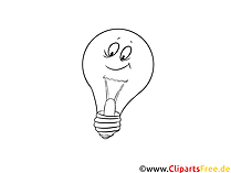 Schwarz-weißes Clipart Glühbirne