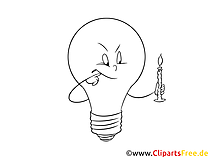 Schwarz und Weiß Glühbirne Clipart