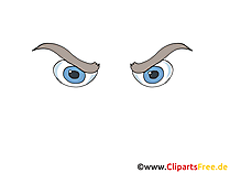 Boese Augen Bild, Zeichnung, Cartoon
