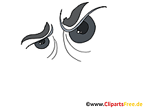 Boeser Blick Clipart, Bild, Zeichnung, Grafik