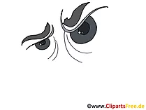 Boeser Blick Clipart, Bild, Zeichnung, Grafik