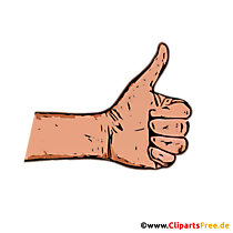Daumen hoch Clipart, Illustration, Bild PNG