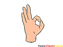 OK Hand Illustration, Bild, Clipart gratis