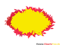 Sprechblase gelb und rot