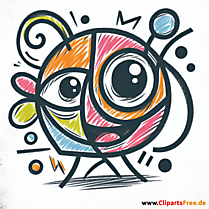 Zeichentrickfilmfigur in Picasso-Style Clipart