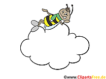 Biene auf 7 Wolke Clipart, Cartoon, Bild, Grafik Biene auf 7 Wolke Clipart, Cartoon, Bild, Grafik
