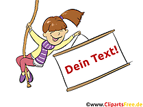 Bild zum Beschriften - Mädchen mit Plakat Bild zum Beschriften - Mädchen mit Plakat