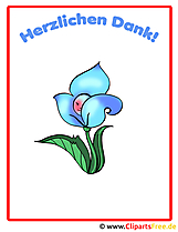 Danke Schön Bild mit blauer Blume