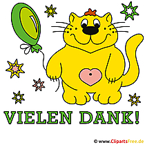 Gratis Danke Karte mit lustiger Katze