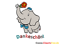 Lustiger Elefant Bild, Clipart - Dankeschön Karte Lustiger Elefant Bild, Clipart - Dankeschön Karte