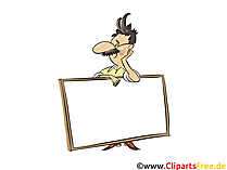 Mann mit leer leere Schild Banner Plakat Business Marketing Zeichen Symbol