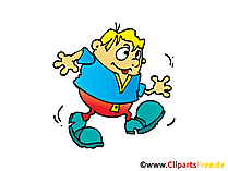 Cartoon mann laeuft Clipart, Bild,  Illustration