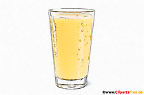 Glas med appelsinjuice Clipart, Illustration, Billede