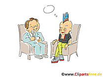 Interview Cartoon, Clipart, Bild, Illustration
