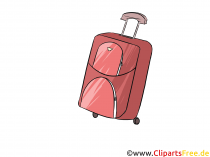 Koffer mit Rädern Bild, Illustration, Clipart