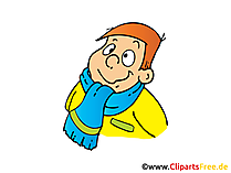 Winterschal und Winterjacke Bild, Clipart, Illustration, Comic