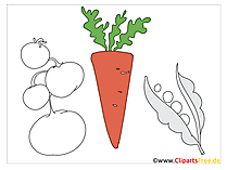 Applikationsvorlage mit Gemüse zum Drucken