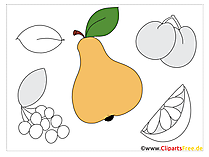 Schnittmuster Applikationsvorlagen Birne, Obst