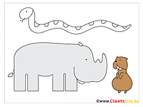 Applikationen zum Nähen Nashorn, Bieber, Tiere