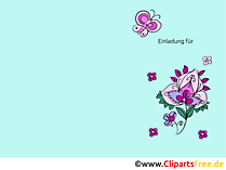 Einladung zum Geburtstag Blume abstrakt