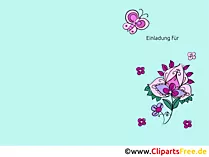 Einladung zum Geburtstag Blume abstrakt