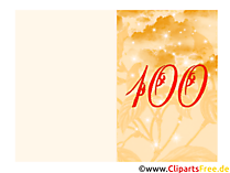 100. Geburtstag Glückwunschkarte drucken online