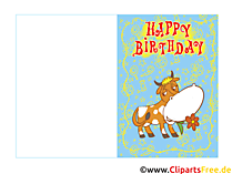 Geburtstagskarten Ecards zum selbst Drucken zum Kindergeburtstag