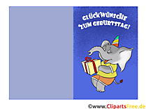 Cartão de parabéns para aniversário infantil