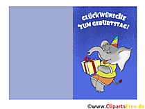 Glückwunschkarte Kindergeburtstag zum Ausdrucken