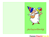 Klappkarte gratis drucken zum Kindergeburtstag