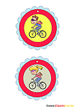 Fahrrad fahren Medaille kostenlos