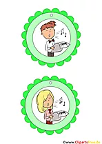 Kindermedaillien Musik, Geburtstag, Party kostenlos zum Drucken