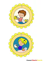 Vorlagen für Bastelstunde Medaillen Kinder