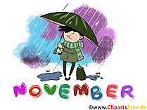 November Clipart - Monate kostenlose Bilder zum Drucken