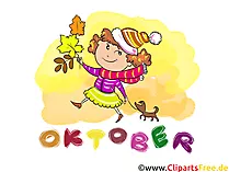 Oktober Clipart - Monate kostenlose Bilder zum Drucken