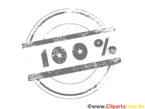 Stempel rund 100 Prozent